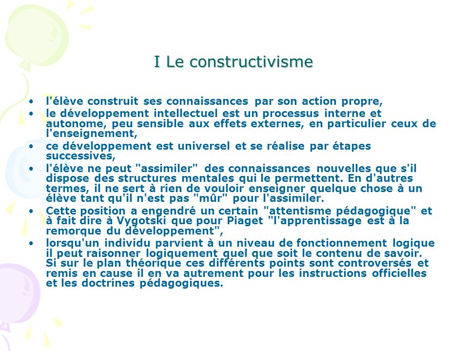 L approche constructiviste et cognitiviste ppt video online